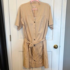 Knox rose xl Tan Button-Down Dress brand new with tags